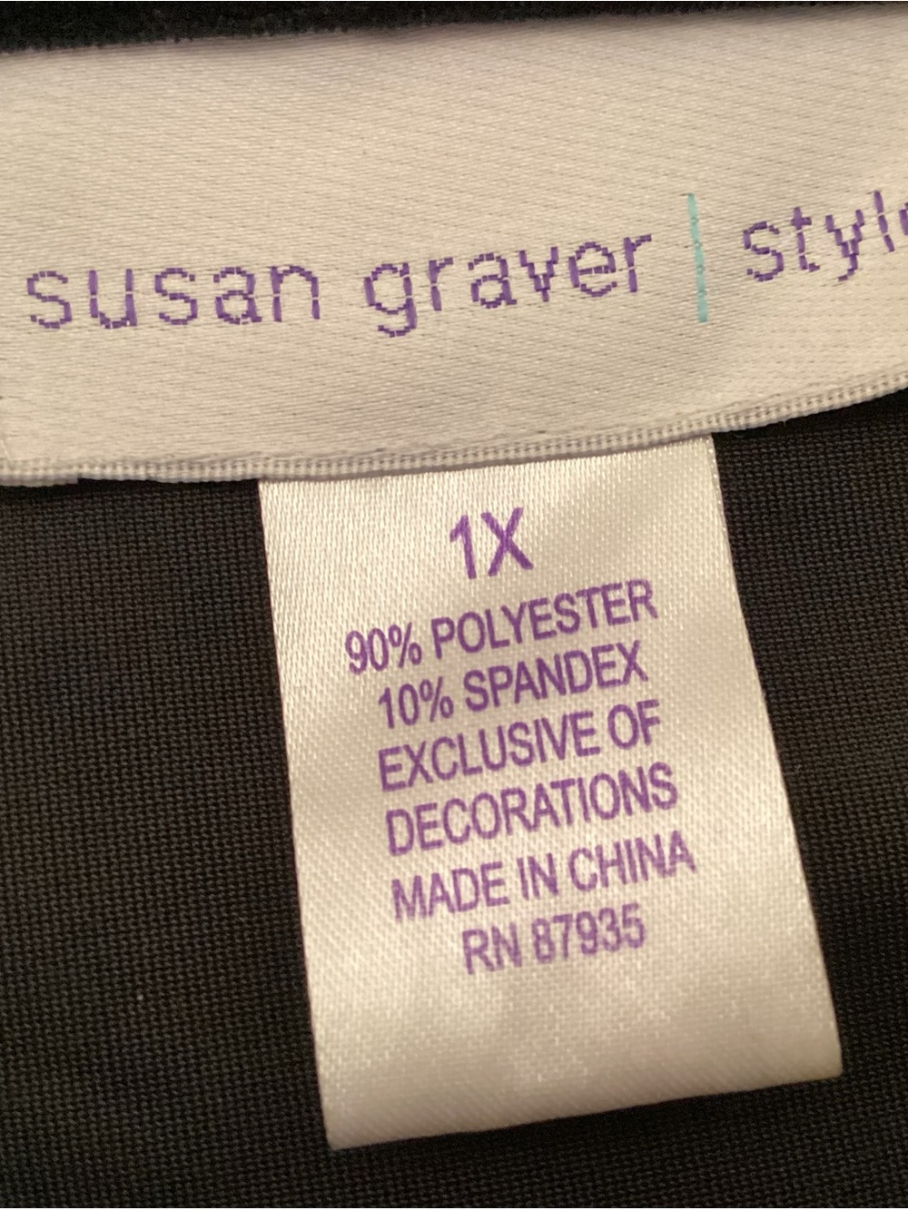 Black Velour Embroidered Susan Graver Floral Button Up Jacket Women’s Size 1X - Picture 5 of 12